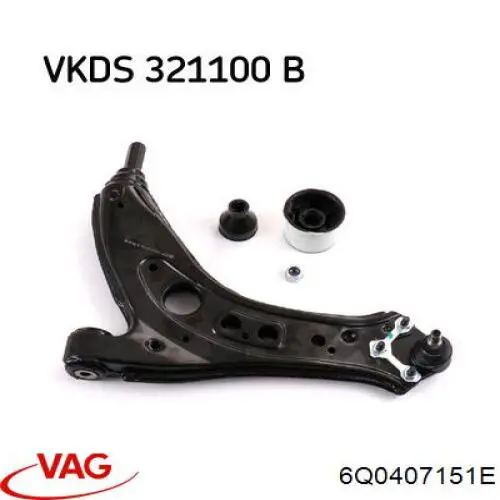 Wahacz zawieszenia przedniego dolny lewy/prawy VAG 6Q0407151E cena, od 43,37 USD