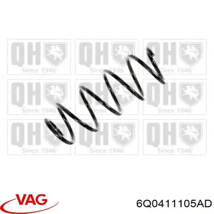 Sprężyna przednia VAG 6Q0411105AD cena, od 35,15 USD