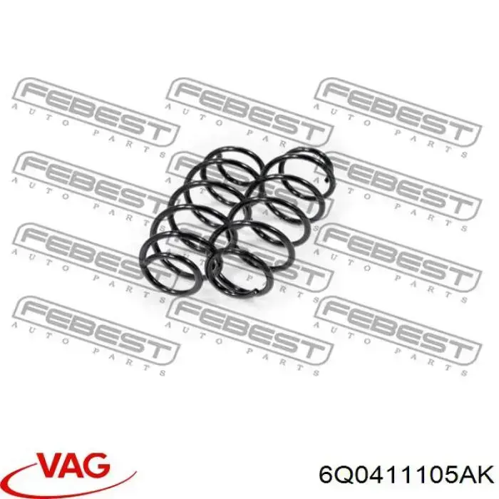 Sprężyna przednia VAG 6Q0411105AK cena, od 35,39 USD
