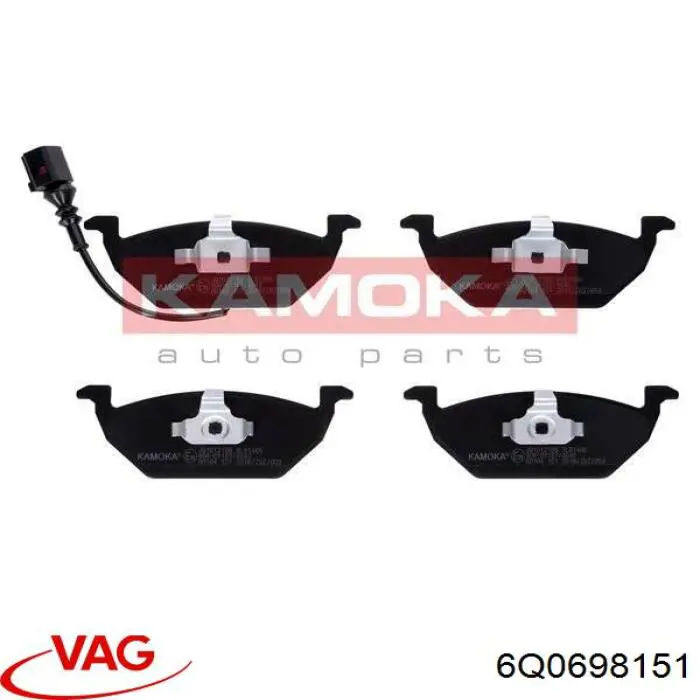Klocki hamulcowe przednie tarczowe 6Q0698151 VAG
