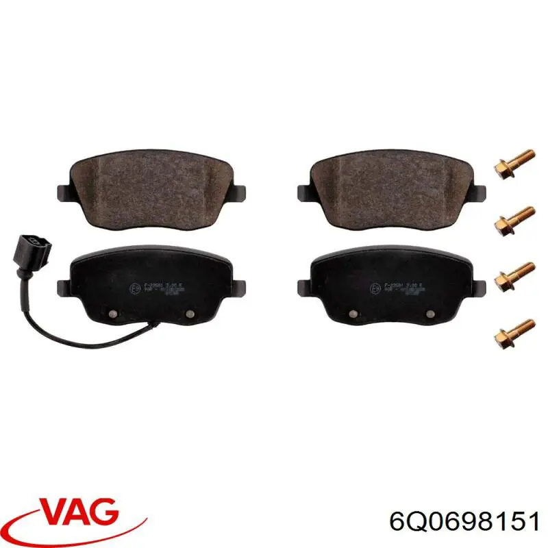 6Q0698151 VAG Klocki hamulcowe przednie tarczowe