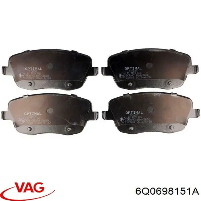Do koszyka 6Q0698151A VAG Klocki hamulcowe przednie tarczowe