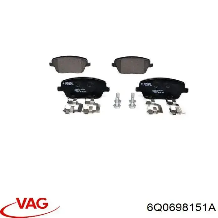 Klocki hamulcowe przednie tarczowe VAG 6Q0698151A cena, od 20,28 USD