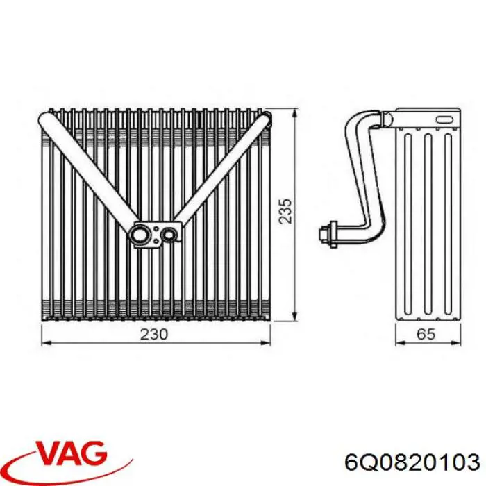 6Q0820103 VAG Parownik klimatyzacji