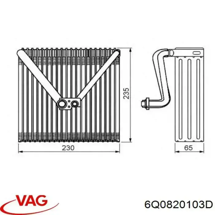 6Q0820103D VAG Parownik klimatyzacji