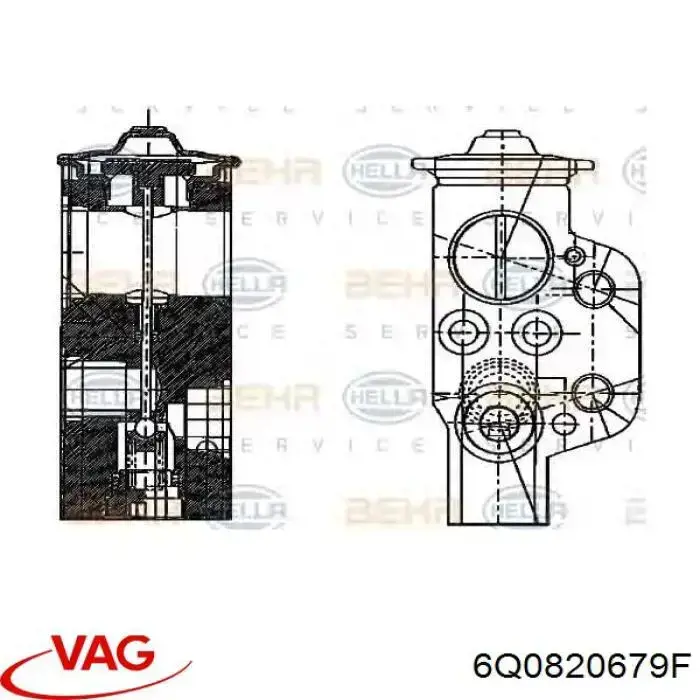 Do koszyka 6Q0820679F VAG Zawór termostatyczny klimatyzacji