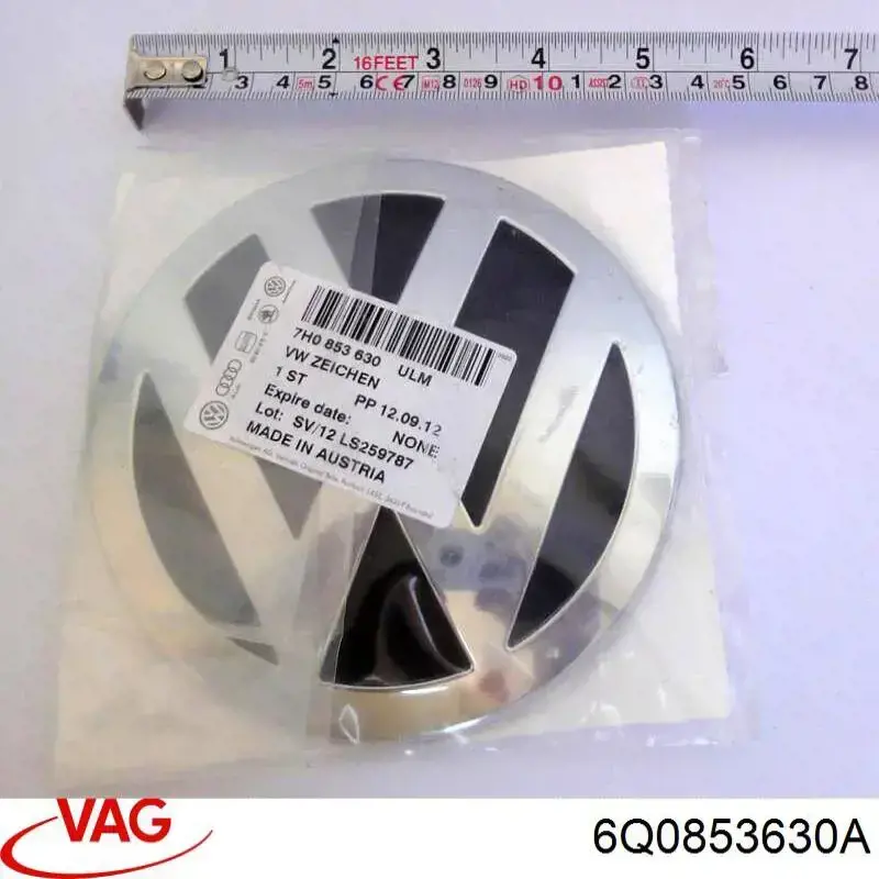 Emblemat na klapę bagaznika (znaczek firmowy) VAG 6Q0853630A cena, od 171,47 USD