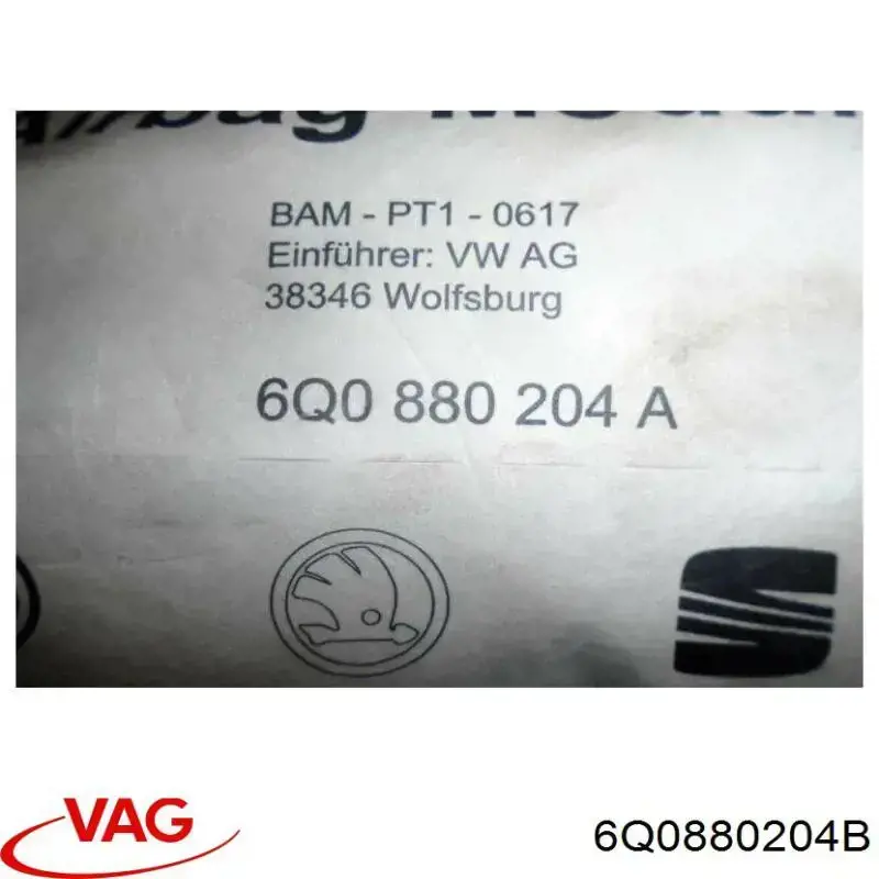 Poduszka powietrzna (Airbag) pasażera VAG 6Q0880204B cena, od 47,67 USD