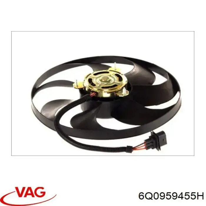 Wentylator elektryczny układu chłodzenia kompletny (silnik+wirnik) VAG 6Q0959455H cena, od 72,73 USD
