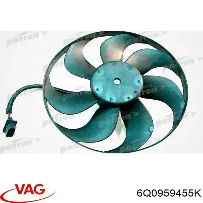 6Q0959455K VAG Wentylator elektryczny układu chłodzenia kompletny (silnik+wirnik)