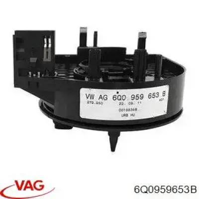 Pierścień kontaktowy AIRBAG, taśma kierownicy 6Q0959653B VAG