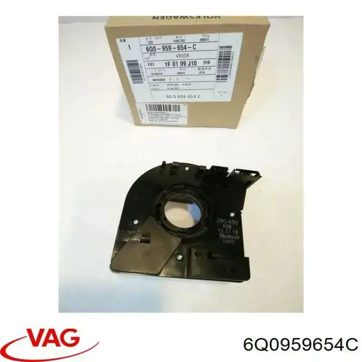 Pierścień kontaktowy AIRBAG, taśma kierownicy VAG 6Q0959654B cena, od 48,07 USD