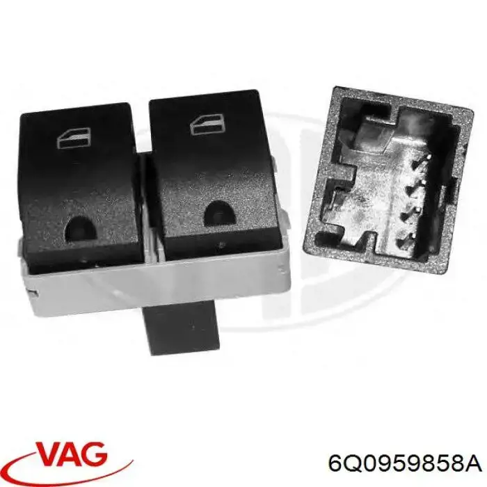 Do koszyka 6Q0959858A VAG Panel przyciskowy sterowania podnośnikiem szyby przedni lewy