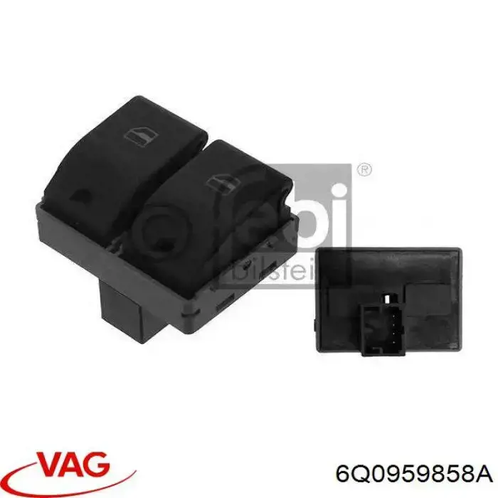 Panel przyciskowy sterowania podnośnikiem szyby przedni lewy VAG 6Q0959858A cena, od 13,07 USD