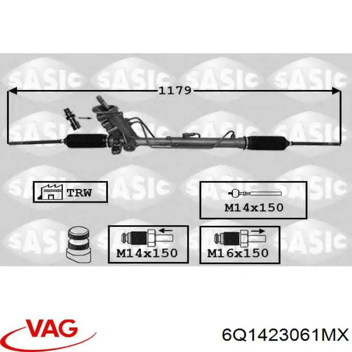 6Q1423061MX VAG Listwa kierownicza (maglownica)