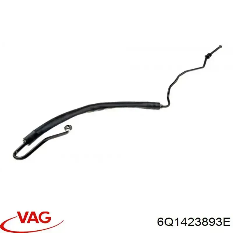Przewód hydraulicznego układu wspomagania wysokiego ciśnienia, od pompy do maglownicy (mechanizmu) 6Q1423893E VAG