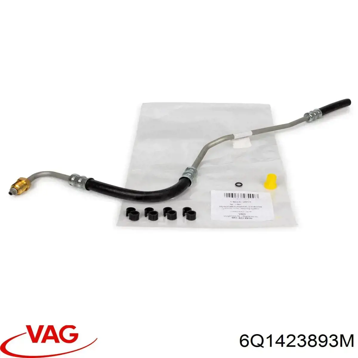Przewód hydraulicznego układu wspomagania wysokiego ciśnienia, od pompy do maglownicy (mechanizmu) 6Q1423893M VAG