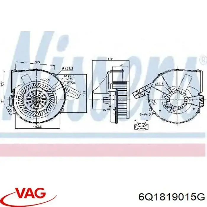 6Q1819015G VAG Silniczek wentylatora nagrzewnicy (ogrzewacza wnętrza)