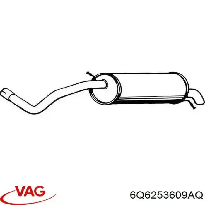 Do koszyka 6Q6253609AQ VAG Tłumik, tylna część