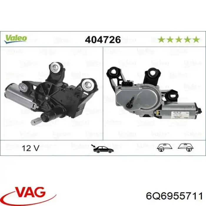 Silniczek wycieraczki tylnej szyby VAG 6Q6955711 cena, od 56,18 USD