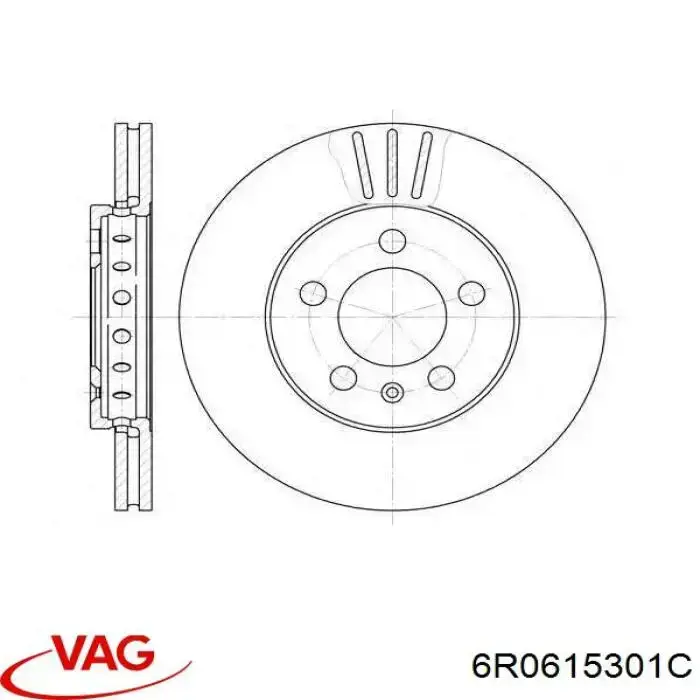 6R0615301C VAG tarcza hamulcowa przednia