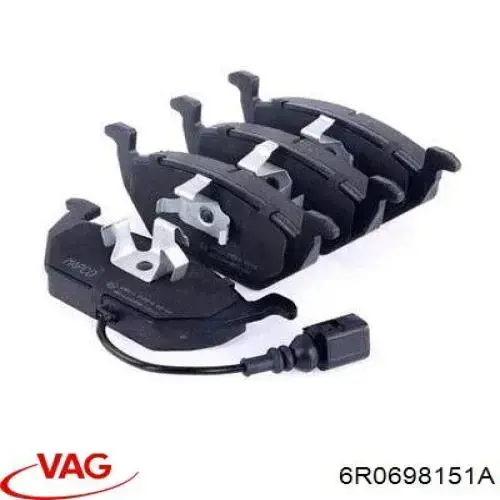 Klocki hamulcowe przednie tarczowe 6R0698151A VAG