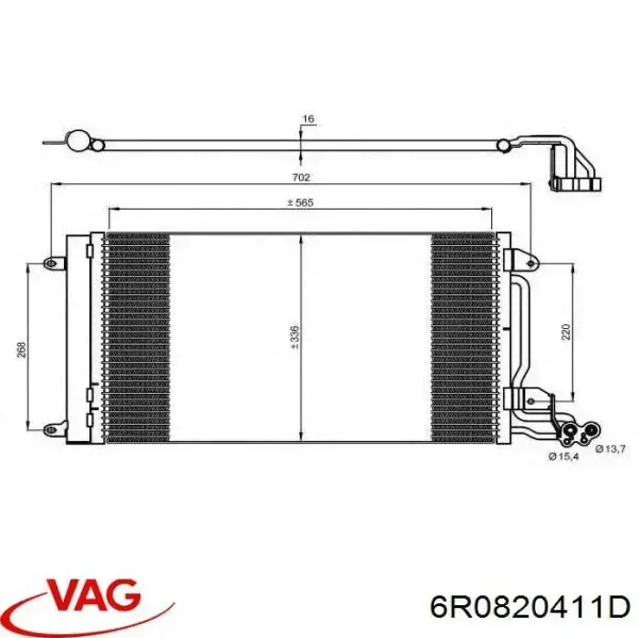 6R0820411D VAG Chłodnica klimatyzacji