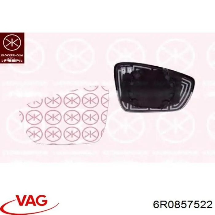 Wkład lusterka wstecznego prawego VAG 6R0857522 cena, od 24,83 USD