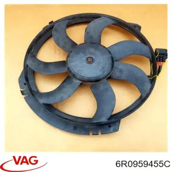 6R0959455C VAG Wentylator elektryczny klimatyzacji kompletny (silnik+wirnik)