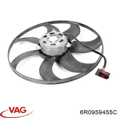Do koszyka 6R0959455C VAG Wentylator elektryczny klimatyzacji kompletny (silnik+wirnik)