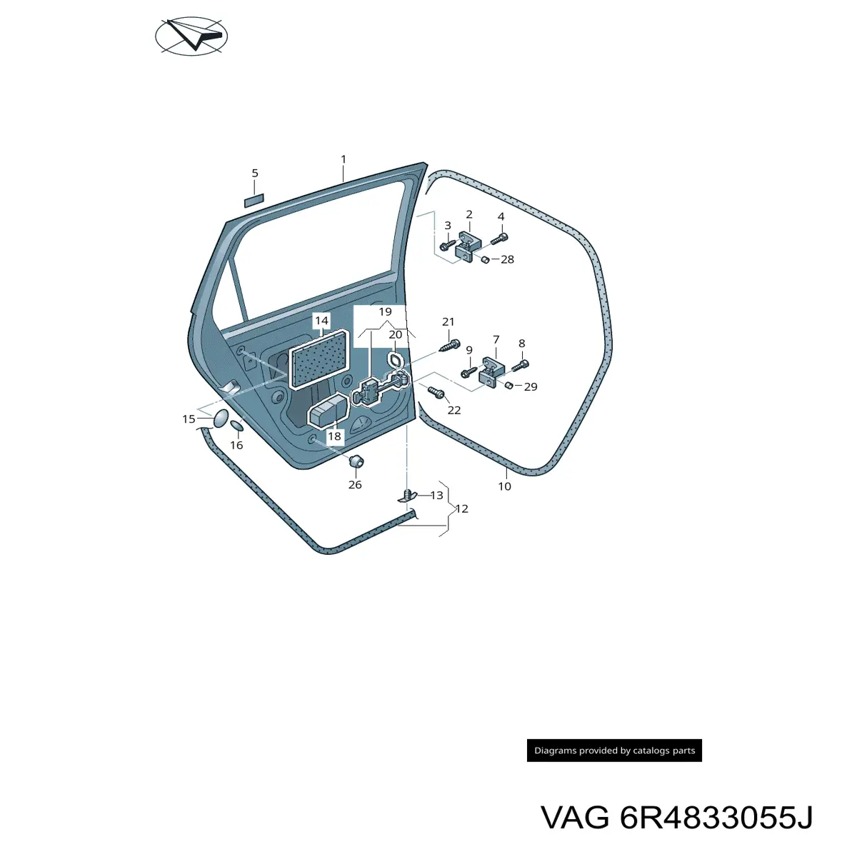 6R4833055J VAG Drzwi tylne lewe