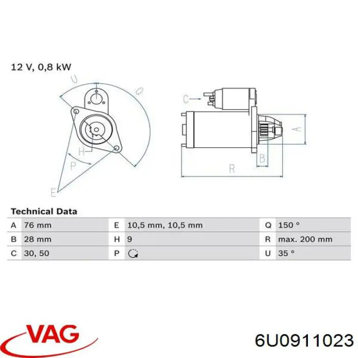  VAG 6U0911023 cena, od 133,81 USD