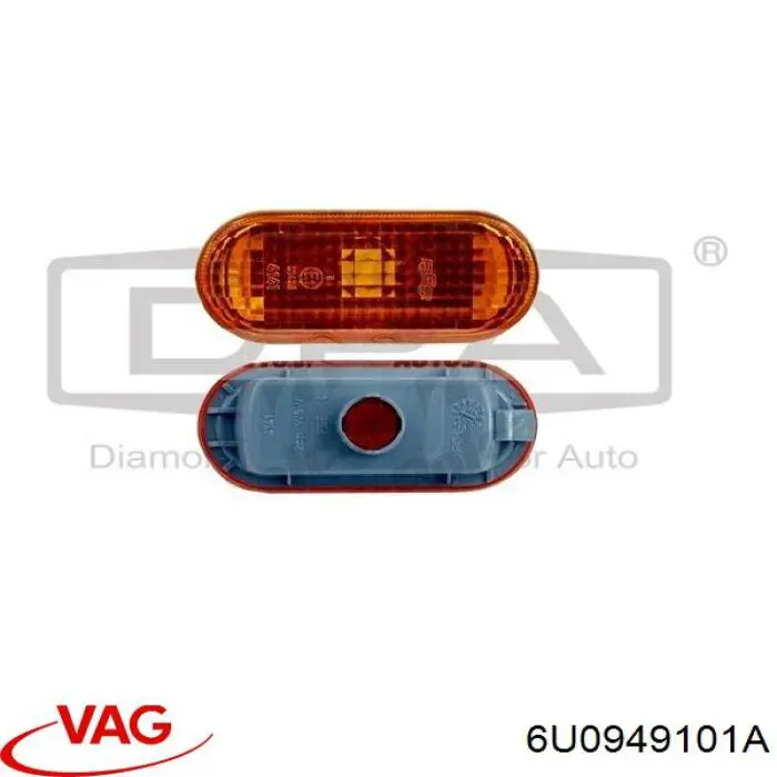 Powtarzacz kierunkowskazu na błotniku 6U0949101A VAG