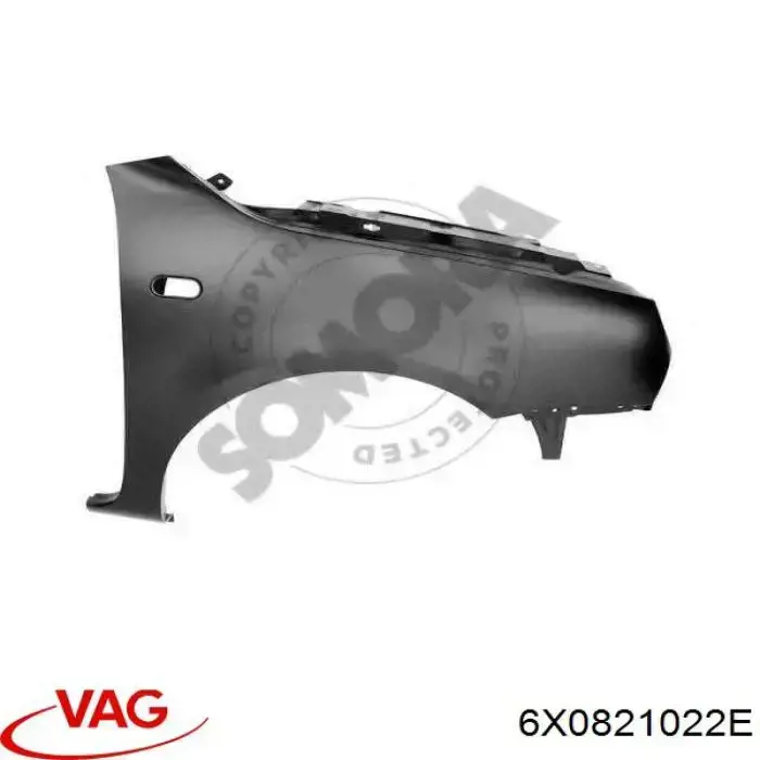 Błotnik przedni prawy Volkswagen Lupo hatchback (6X, 6E) (1998 - 2005) cena, od 113,76 USD