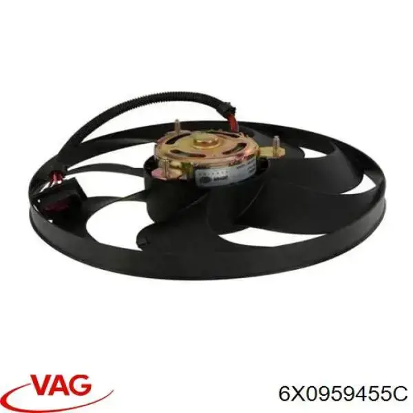 Wentylator elektryczny układu chłodzenia kompletny (silnik+wirnik) VAG 6X0959455C cena, od 62,34 USD