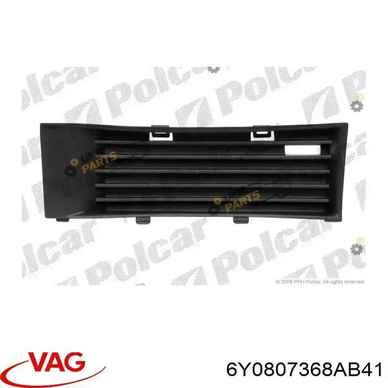 Zaślepka (kratka) lamp przeciwmgielnych zderzaka przedniego prawa VAG 6Y0807368AB41 cena, od 3,86 USD