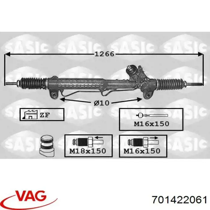 Listwa kierownicza (maglownica) VAG 701422061 cena, od 287,73 USD