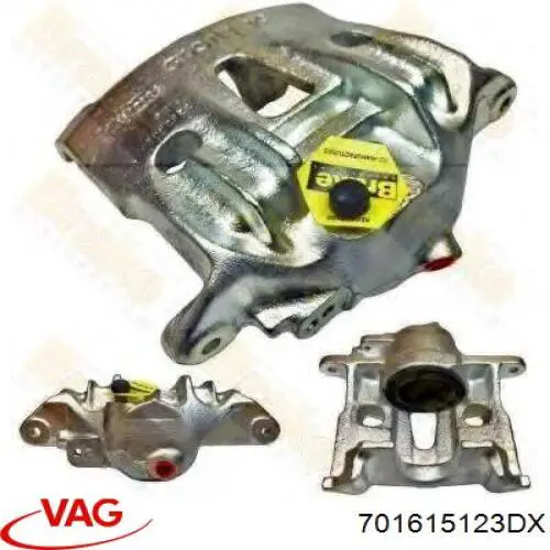 Do koszyka 701615123DX VAG Zacisk hamulcowy przedni lewy