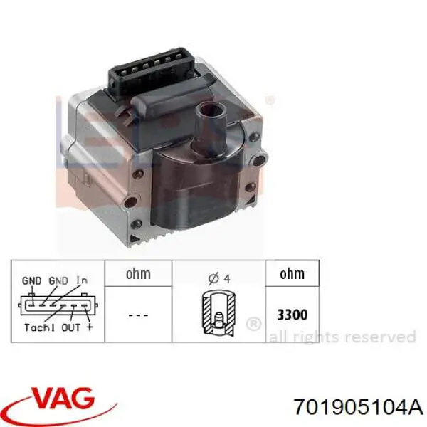 Cewka zapłonowa 701905104A VAG