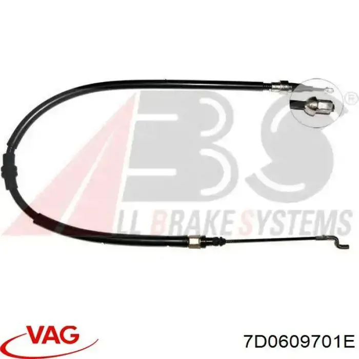 Linka hamulca ręcznego tylna prawa/lewa VAG 7D0609701E cena, od 14,45 USD