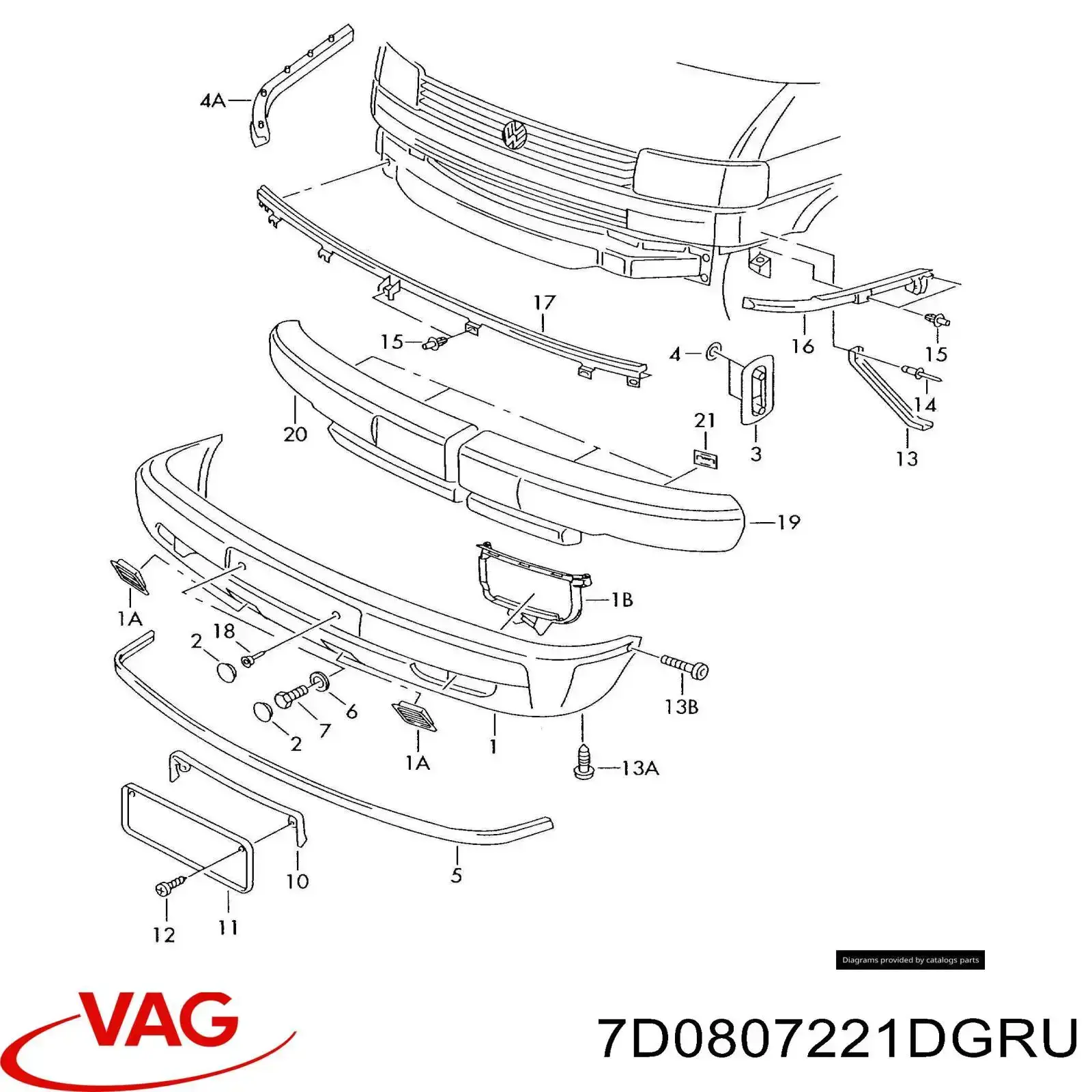 Zderzak przedni VAG 7D0807221DGRU cena, od 222,21 USD