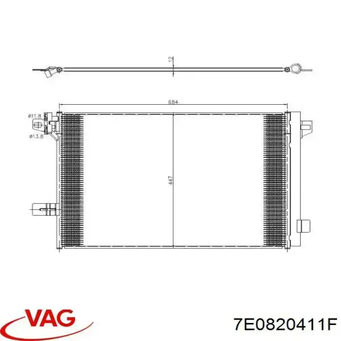 7E0820411F VAG Chłodnica klimatyzacji