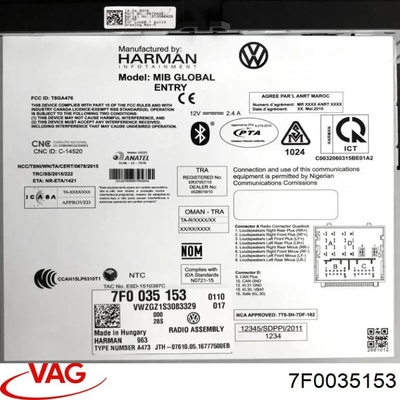 Do koszyka 7F0035153 VAG 