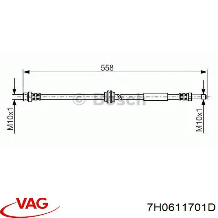 Przewód hamulcowy przedni VAG 7H0611701D cena, od 13,40 USD