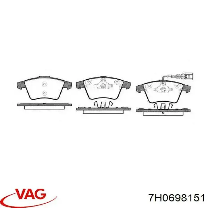 7H0698151 VAG Klocki hamulcowe przednie tarczowe