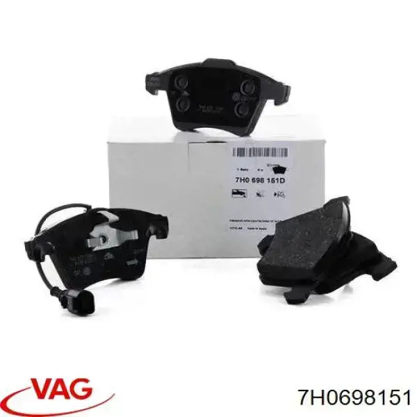 Klocki hamulcowe przednie tarczowe 7H0698151 VAG
