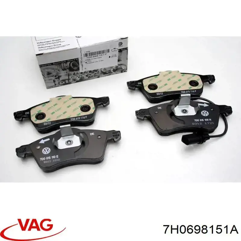 Klocki hamulcowe przednie tarczowe VAG 7H0698151A