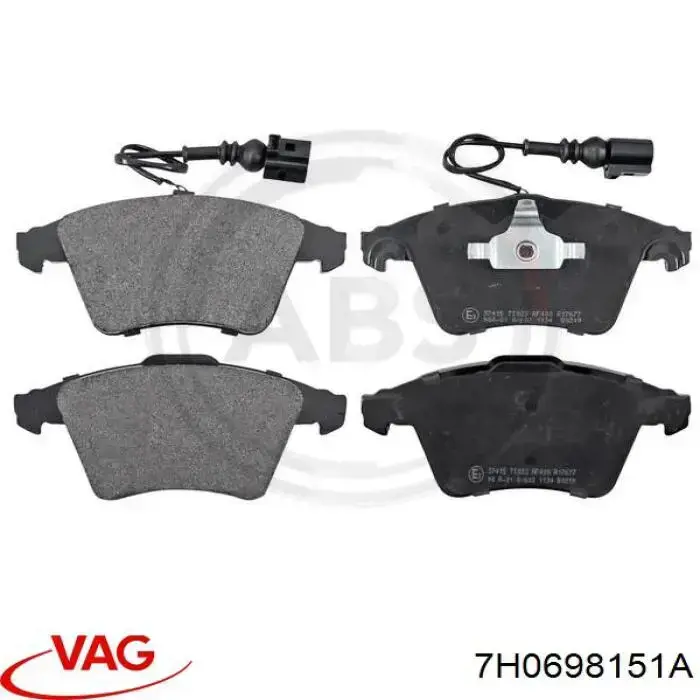 Do koszyka 7H0698151A VAG Klocki hamulcowe przednie tarczowe