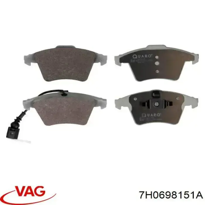 Klocki hamulcowe przednie tarczowe 7H0698151A VAG