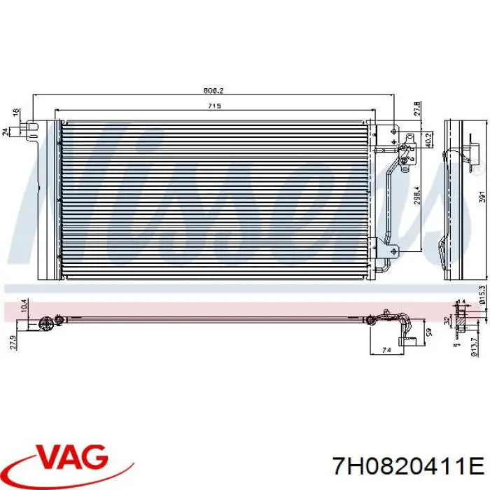 Chłodnica klimatyzacji VAG 7H0820411E cena, od 112,74 USD